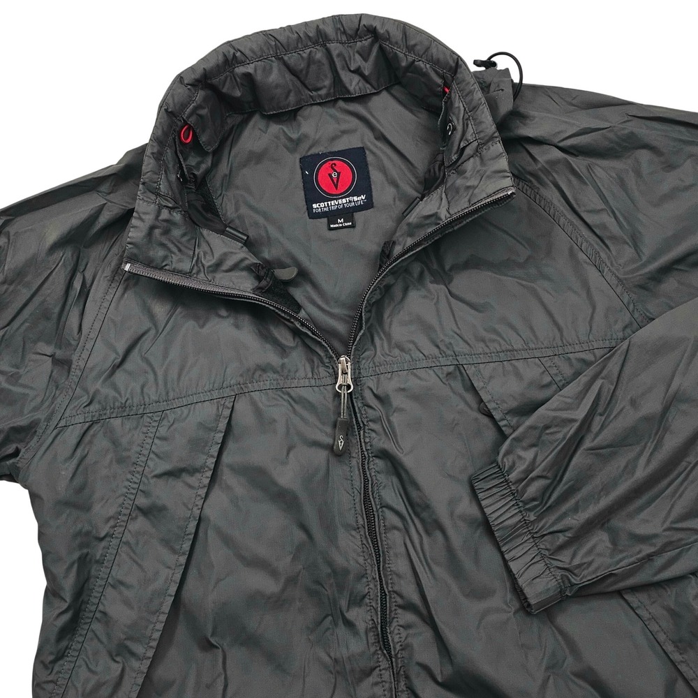 SCOTTEVEST Windbreaker Jacket Mens M Gray Multi-Pocket Techwear Gorpcore TEC